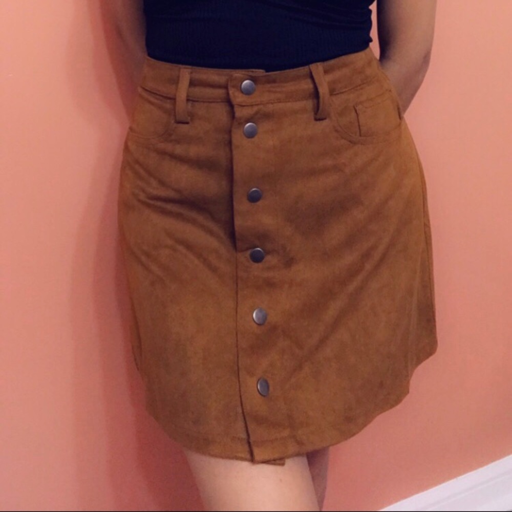 Faux suede skirt